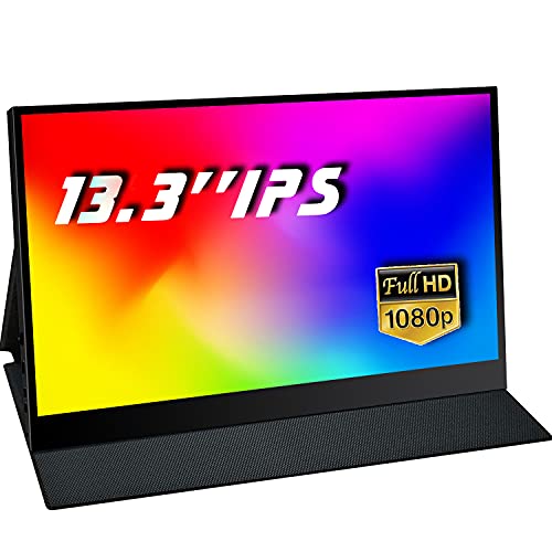 モバイルモニター/Vecele 13.3インチ/ モバイルディスプレイ/sRGB 99%色域/IPSパネル/USB Type-C/標準HDMI/Micro-USB/ゲームモニター Switch/XBOX/PS4/サブディスプレイ/PC 対応用/軽薄型/正面全ガラス化