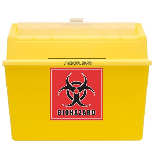 PARTH IMPEX Biohazard Stickers Sign Labels - (Pack of 50) 4\" x 4\" Large Hazardous Waste Hazard Warning Safety Vinyl Decals for Labs Hospitals Industrial Chemical Containers Trash Can - Thumbnail 7
