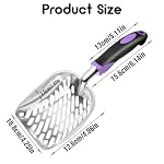 Cat Litter Scoop-Metal Cat Scooper-Long Handle Scoop,Cat Scooper-Poop Sifting-Mesh Shovel-Suitable for Cat Litter Box (Purple) - Image 2