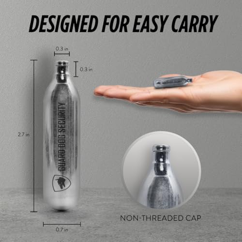 Guard Dog Security 8 Gram / 12 Gram Co2 Cartridges, Non-Threaded, CO2 cartridges BB Gun, CO2 BB Pistol, CO2 Airsoft Pistol, and CO2 Paintball Markers, Snug fit, Solid Seal (8G-25PC)
