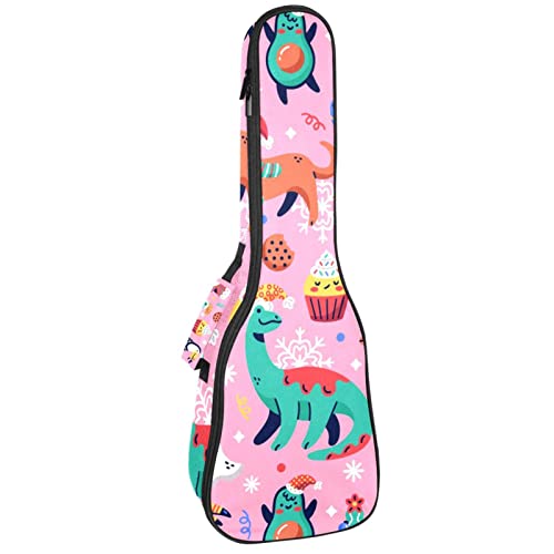 Housse ukulélé de concert rembourrée cadeau de Noël motif chien dinosaure