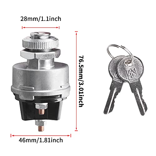 MRELC 4-Position 12v Universal Ignition Key Switch fit Truck and Tractor Ignition,Custom car and Boat Restoration forklifts and Bobcats General Agriculture and Outdoor Equipment - Thumbnail 4