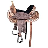 HILASON Flex Tree Western Horse Saddle American Leather Trail Barrel Racing | for Horses