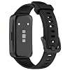 Replacement Silicone SmartBand Compatible with Huawei Band 9/9 NFC/ 8/NFC Wrist Strap Bracelet Bands, Soft And Durable(Black/Metal Head)
