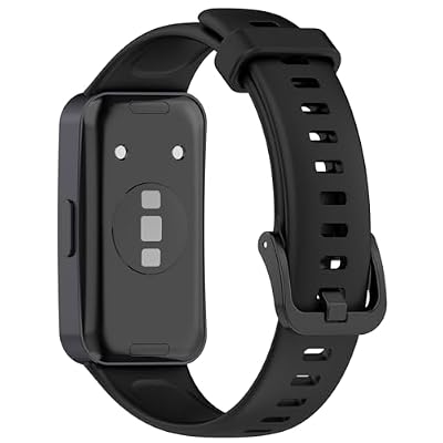 Replacement Silicone SmartBand Compatible with Huawei Band 9/9 NFC/ 8/NFC Wrist Strap Bracelet Bands, Soft And Durable(Black/Metal Head)