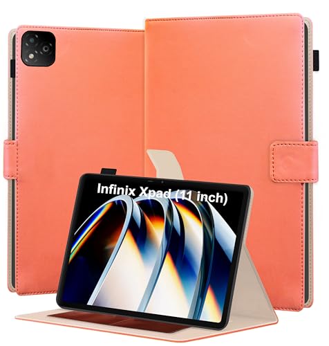 Image of TGK Flip Cover for Infinix XPAD LTE 11 inch Tablet Case with Stylus Holder (Peach)