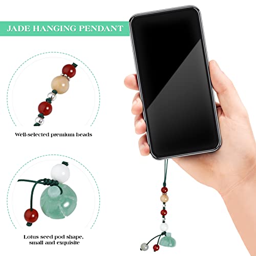 Hemobllo Cell Phone Strap Jade Phone Charm Key Agate Chain Car Key Hanging Pendants Decor For Car Phone Fan Clothing Decor Green #TOP1