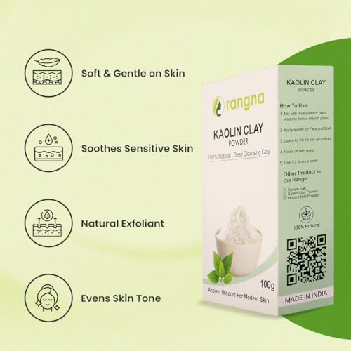 Image of Natural Kaolin Clay Powder | China clay - For Acne, Blackheads And For Glowing Skin 100g