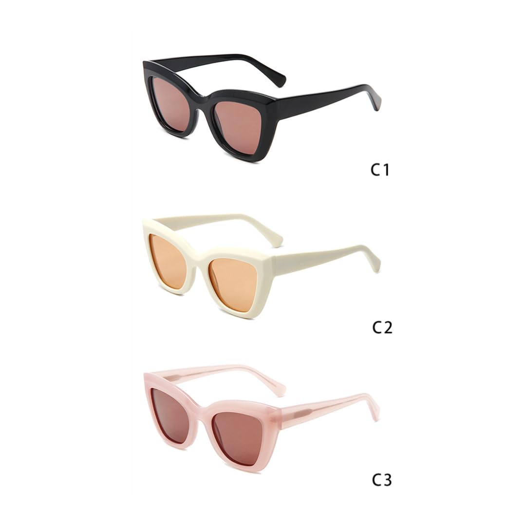 Gafas de sol polarizadas de acetato grueso estilo retro con forma de ojo de gato para hombre y mujer, protección UV400.