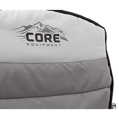 Core 40021 Equipment Folding Padded Hard Arm Chair With Carry Bag, Steel, Polyester, Gray #TOP6