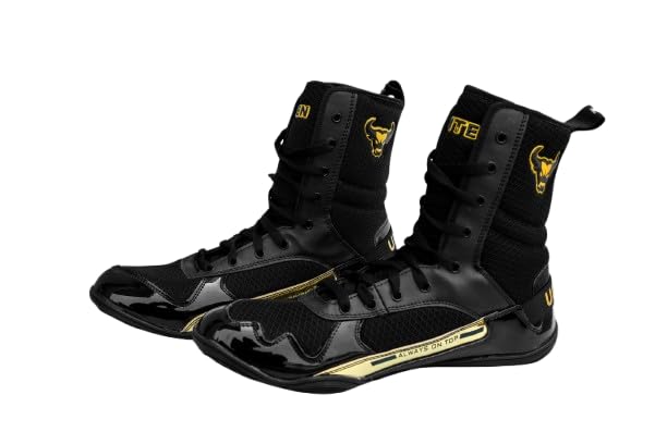 uniten Boxing Shoes for Men | Lace up Polyurethane Rubber Boxing Shoes-picture-15