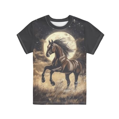 Image of Xhuibop Kids T Shirts for Boys Size 3-16 Girls Short Sleeve Sportswear Active Tops