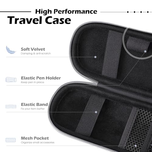 Image of AGPTEK AGPTEK Apple Pencil Case Holder, Leather Carrying Case for Samsung, Huawei, Apple Pen Accessories, USB Cable, Earphone, Samsung Stylus iPad Pro Pen /Pencil, Fountain Pen, Gray