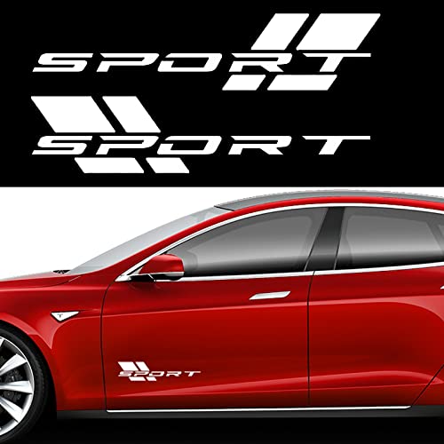 Image of Zhizhong Car Sport Decal,16 Inch Vinyl Sticker Fit for All Cars Side (All White)