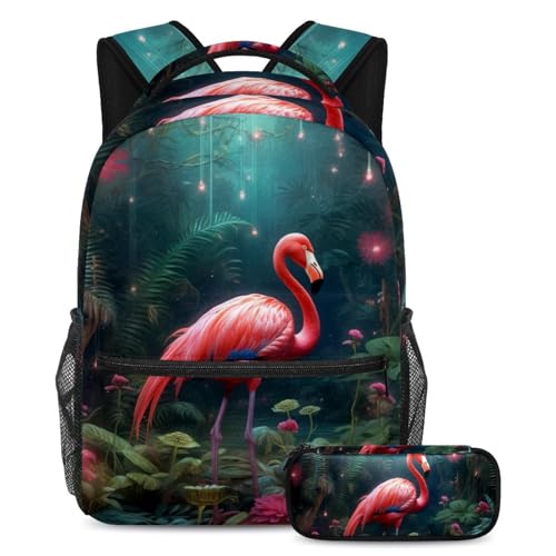 Cartables grande capacité flamant rose parfaits pour les cours des adolescents et les voyages