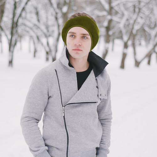 Image of Ear Warmers Headband, KOMAKE 2 Pack Earmuff Headband Fleece Earmuffs Running Headband Winter Ear Covers Moisture Wicking Sweatband Ski Sport Headband For Men & Women (Black+Gray)