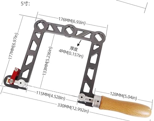 Scie à copier en aluminium titane 5" avec cadre réglable pour boiserie précise