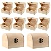 4 Pack Unfinished Pine Wood Boxes With Hinged Lid & Clasp - Long Rectangular Craft Storage, DIY Wooden Box For Art Supplies, 11.8x3.4x3.2 Inches