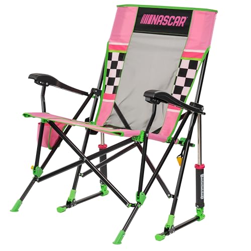 Silla Mecedora Plegable para Camping y Deportes GCI Outdoor NASCAR Roadtrip Rocker con Reposabrazos Duraderos y Porta Bebidas, Rosa miniatura 6