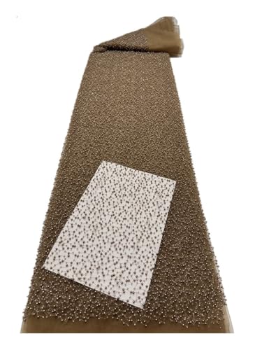 Tissu brodé marron respirant pour robe de cocktail et fabrication de sac