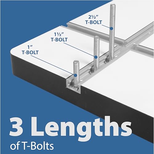 46 Piece T Track Bolts and Knobs Kit, 1/4\" x20 T Bolts & Threaded Knobs, T Track Accessories for Woodworking, Build Your Own Woodworker Jigs and Fixtures, T-Track Parts Hardware Set (1/4\" x20)