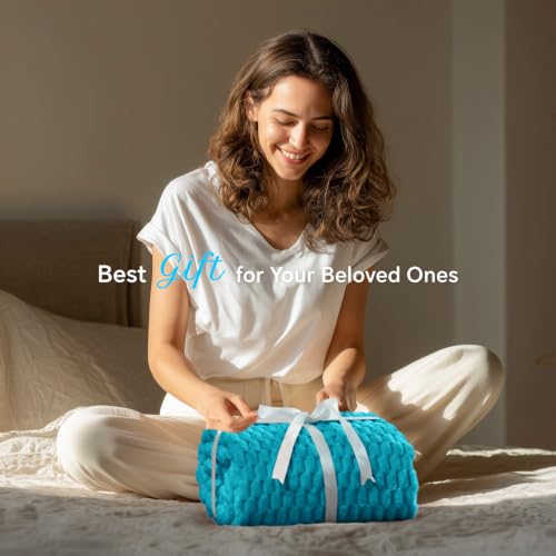 Image of BEDELITE Jewel Blue Twin Blanket for Couch, Soft Cozy Gift for Women, 60*80