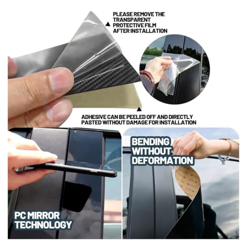 Repuesto de pilar pilar BC para Benz GLA H247 que cubre arañazos de ventanas con carbono 3