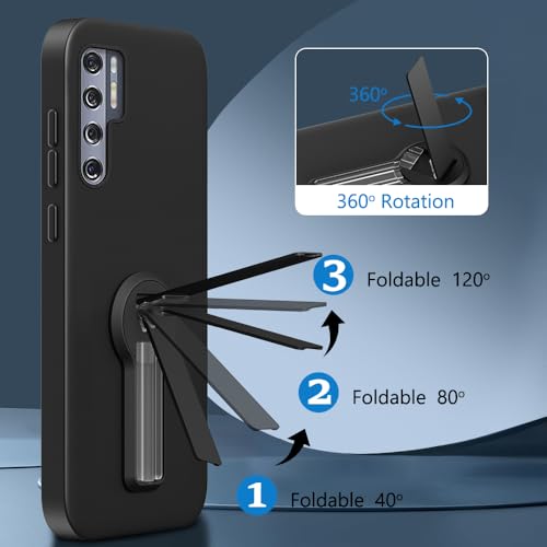 Nijiadi Compatible for TCL 20 Pro 5G Phone Case with Tempered Glass Screen Protector, 360° Rotatable Folding Hidden Kickstand/Stand Silicone TPU Protective Cover Case for TCL 20 Pro (6.67") - Black by Nijiadi - Used condition - Image 4