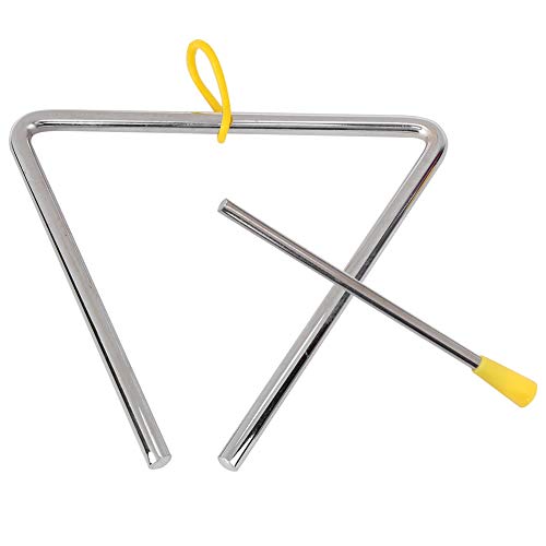 Alomejor 6in Musical Instrument Triangle with Yellow Hanger High Grade Steel and Sturdy Excellent Sound Quality for Children