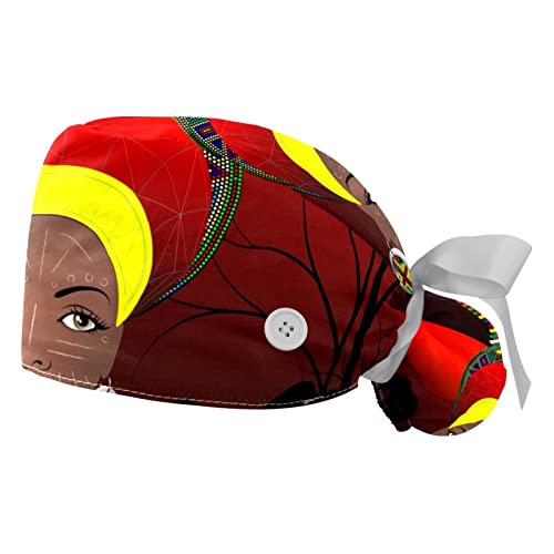 Chapeaux de travail femme africaine coucher de soleil rouge lot de 2 JDEZ