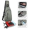 TITECOUGO Small Sling Bag Lightweight Canvas Crossbody Bag for Women Rucksack for Men Running Backpack Travel Chest Pack Shoulder Daypack for Gym Work Outdoor Hiking Sports Dark Grey #1