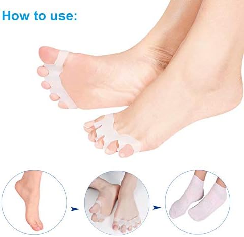 Gel Toe Separators, Toe Separators Spacers Straighteners Splint Aid Surgery Treatment, Bunion Corrector Suitable for Men and Women, Perfect Foot Care Tool (1 pair) (white)