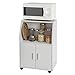 Produktbild SoBuy FRG241-W Küchenschrank Küchenwagen Rollschrank Getränkewagen Mikrowellenschrank mit 2 Ablagen und 2 Türen weiß BHT ca: 55x84x38cm