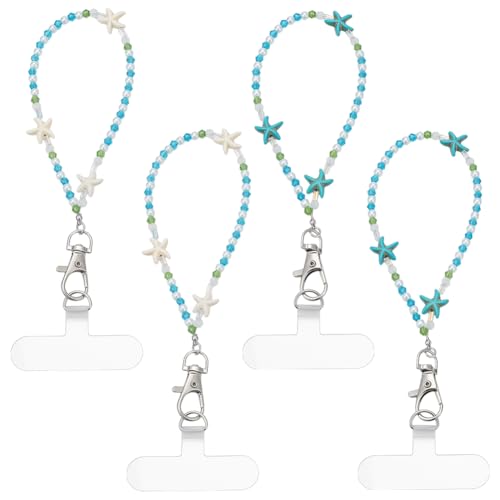 Breloques turquoises pour téléphone et Airpods : lot de 4 dragonnes