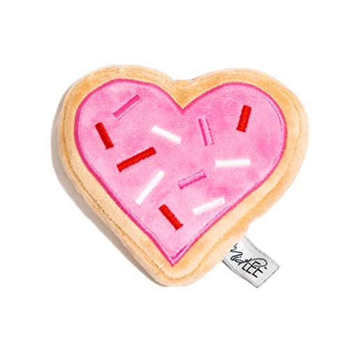 Midlee Pink Heart Sugar Cookie Plush Valentine's Dog Toy- Small Stuffed Present