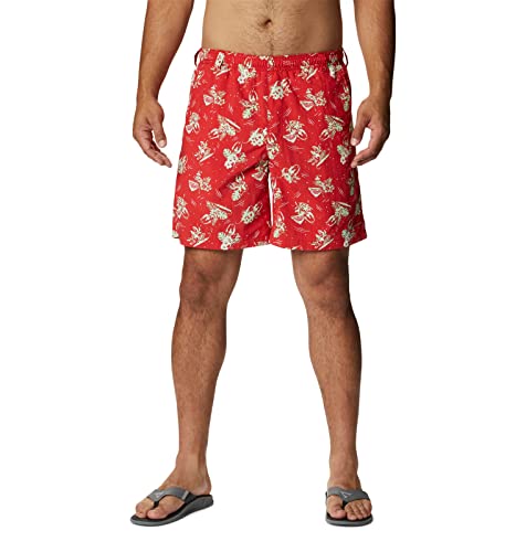 Columbia Men's Super Backcast Water Short, Red Spark Lite Me Up Print, Large