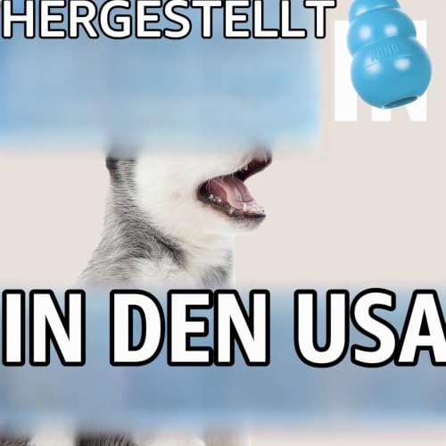 KONG – Puppy Goodie Bone mit Seil – Kautschuk zur Zahnungshilfe, Hundespielzeug zur Zahnreinigung (Farbvar.) – Für Sehr Kleine Welpen