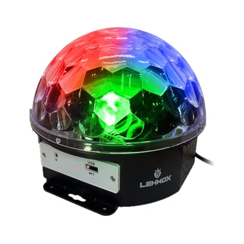 Globo de Luzes Coloridas Giratória Grande MP3 Bluetooth com Controle Iluminação RGB para Festa e Dec