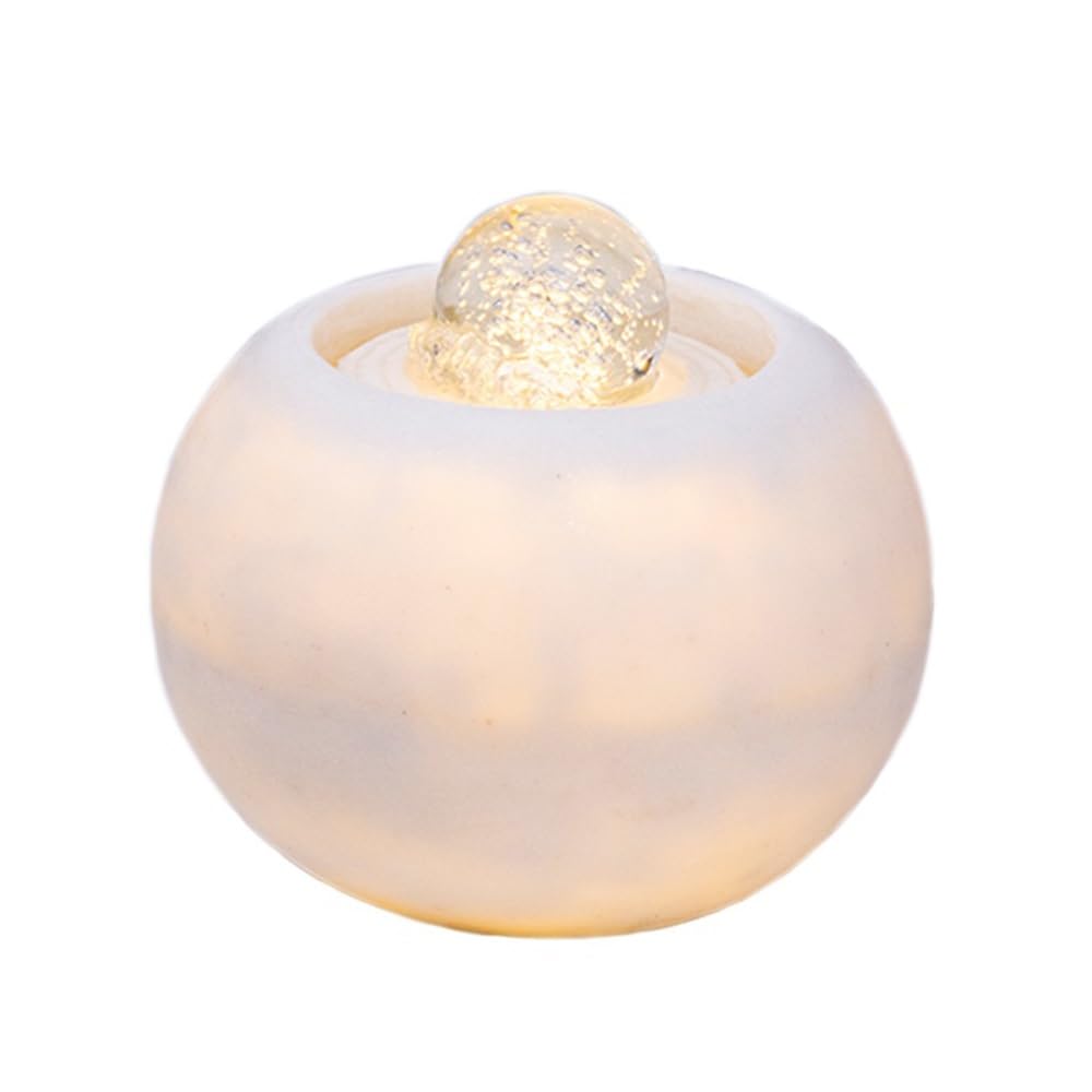 Fuente de cristal con cornucopia giratoria de sobremesa para interiores