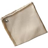 UKCOCO Khaki Feuerfeste Matte mit 4 Verstärkten Ecken die Feuerstelle aus Glasfaser mit Kupferösen Hitzebeständig für Camping und BBQ Schützt Terrasse und Gras