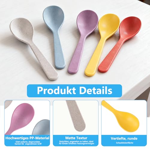 Miniatura 4 de Tarqite 10 Cucharas De Plástico Para Huevos, 14 Cm, Cucharas De Plástico Reutilizables, Pequeñas De Polipropileno Con Diseño De Hueco Redondo Para Cocina, Sopas, Bebidas, Helados, Yogur, Congee