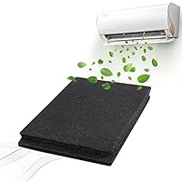 STCRERAG 2 Stück Dunstfilter Zuschneidbar Kohlefilter Universal Aktivkohle Vliesfilter Flach Flauschfilter Ersatz Abzugshaube Filter Schwarz Aktivkohlefilter Dunstabzugshaube für Luftreiniger