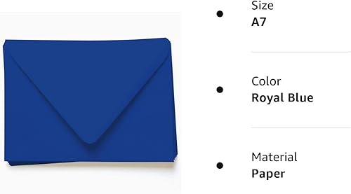 Miniatura 2 de Sobres azul rey  A7 Gmund colores mate 5 14 x 7 14 Euro Flap 68T, paquete de 25