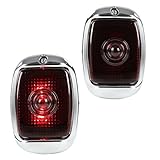 CNNELL Rear Tail Lamp Lights Assembly Rear Lights lens Right Left Set Compatible with Chevy First Series Pickup Truck 1940-1953 Red