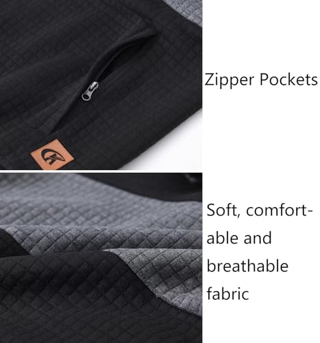 Tyhengta Mens Hoodies with Zipper Pockets Casual Drawstring Hooded Pullover Sweatshirts3