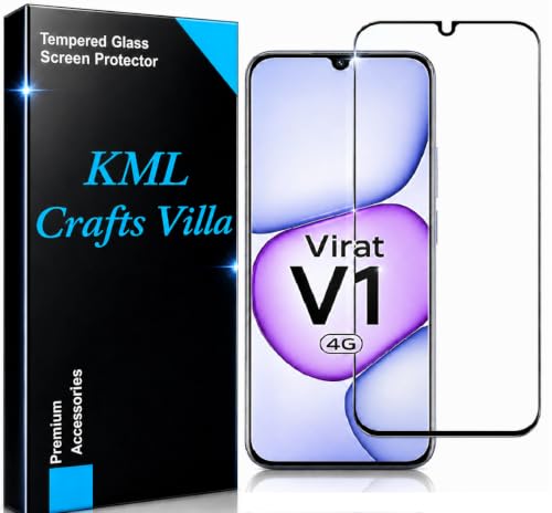 Image of HD, Scratch, Tear Resistant Edge to Edge Tempered Glass Screen Protector Guard Suitable For Lava Virat V1 4G