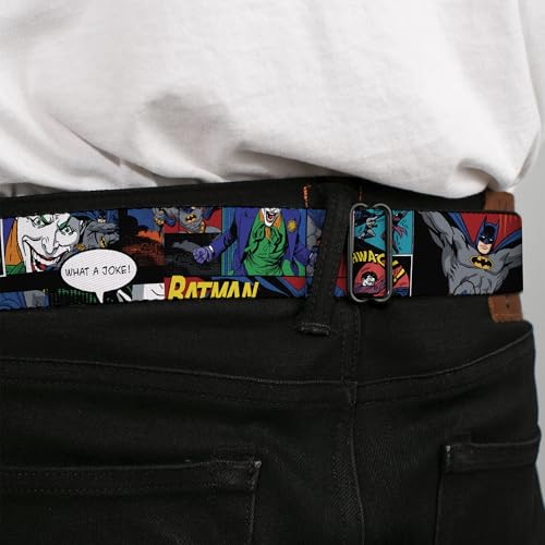 Buckle-Down Sicherheitsgurt – Batman & Joker Comic Strip – 2,5 cm breit – 50,8–91,4 cm lang, Mehrfarbig, Weit 2.5 cm/50-90 cm Länge