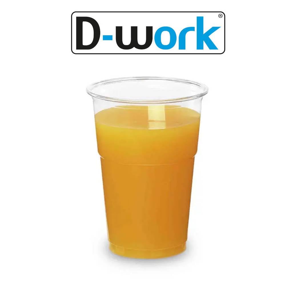 Set mit 1250 Gläsern, Shaker, 20 – 25 cl, transparent, PET, wiederverwendbar – Smoothie, Saft, Milchshake. D-Work