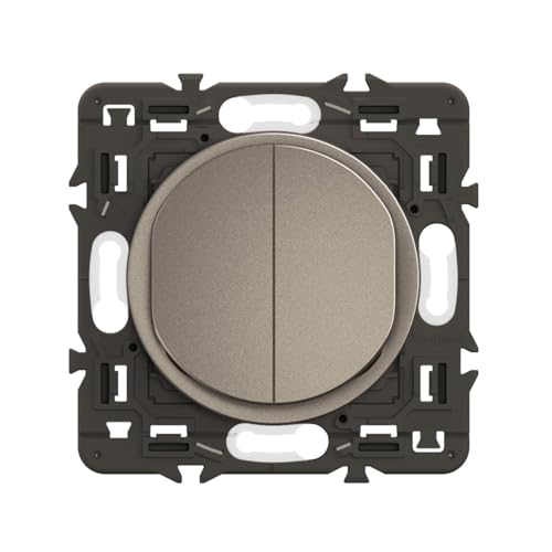 Interrupteur poussoir double Legrand titanium design haut de gamme - 2