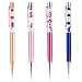 Ballpoint Pens, BYSOU 4 Pcs Metal Pen Refills Bling Dynamic Liquid Sand Glitter Pen Black Ink for Office Supplies (Flower Liquid Pen)